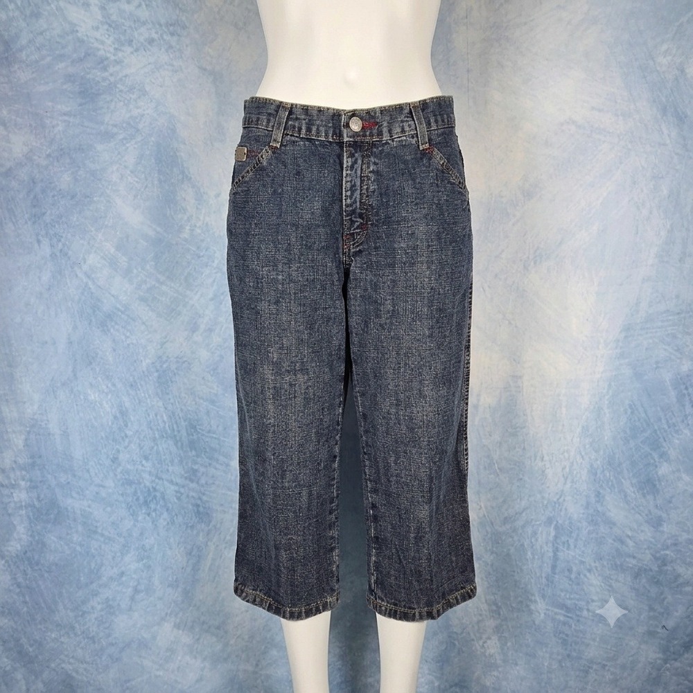 Ecko Unltd Womens Size 11 Denim Capri Jeans Dark Wash Y2K Carpenter X17D1010